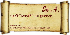 Szánthó Algernon névjegykártya
